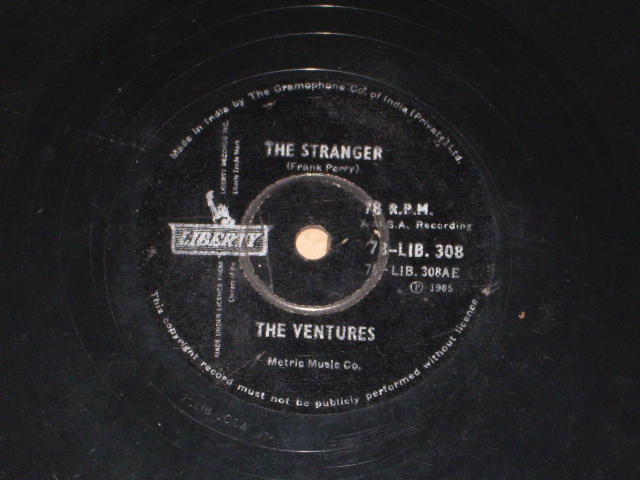 画像: THE VENTURES - THE STRANGER / BIRD ROCKERS / 1960s INDIA ORIGINAL 78rpm SP 