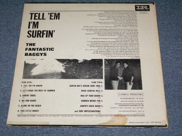 画像: THE FANTASTIC BAGGYS - TELL 'EM I'M SURFIN'  / 1964 US ORIGINAL WHITE LABEL PROMO MONOLP 