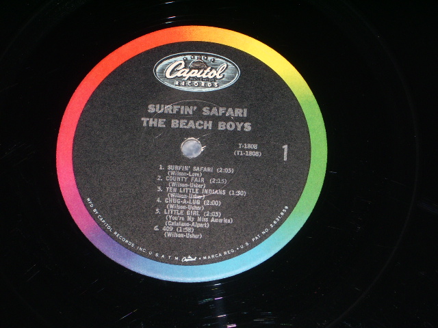 画像: The BEACH BOYS - SURFIN' SAFARI ( VG++ / Ex MATRIX # A)T1-1-1808-D4   / B) T6-1808-??? HAND WRITING ) / 1962 US ORIGINAL MONO LP