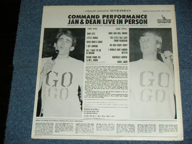 画像: JAN & DEAN - COMMAND PERFORMANCE : LIVE IN PERSON  ( Ex++ /Ex++ )  / 1965 US ORIGINAL STEREO  LP 
