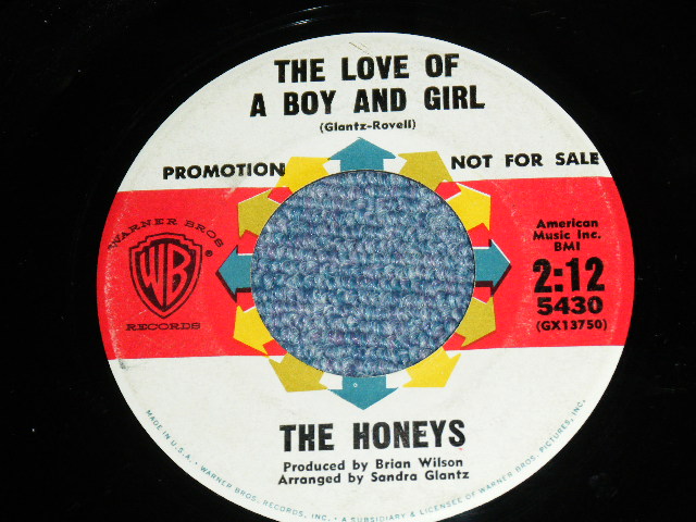 画像: HONEYS  With BRIAN WILSON of THE BEACH BOYS - HE'S A DOLL / 1964 US ORIGINAL Promo 7" SINGLE 