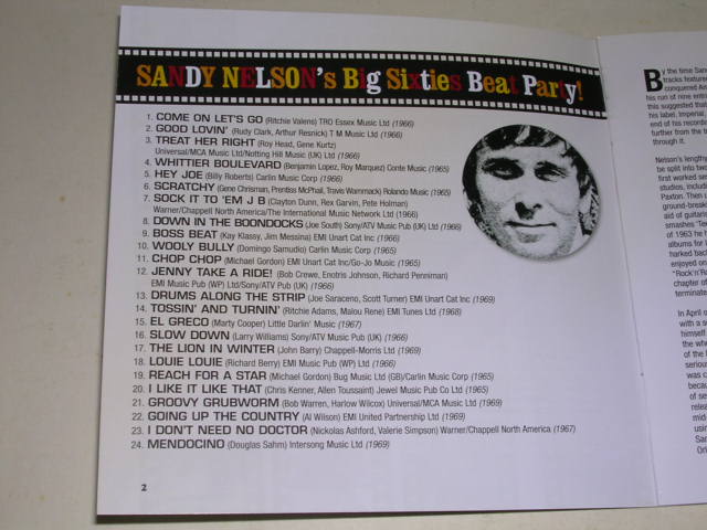 画像: SANDY NELSON - BIG SIXTIES BEAT PARTY!  / 2005 UK ORIGINAL USED CD 