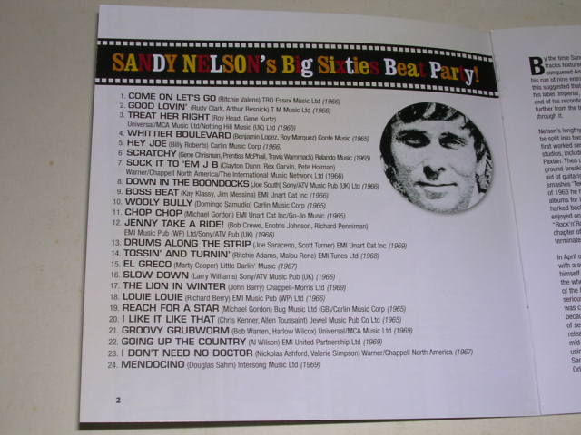 画像: SANDY NELSON - BIG SIXTIES BEAT PARTY!  / 2005 UK ORIGINAL USED CD 