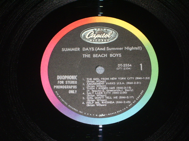 画像: The BEACH BOYS -SUMMER DAYS  ( Ex+++/MINT : Matrix #  A-7/F-8 ) / 1965 US ORIGINAL STEREO PHONOGRAPHS Credit  LP