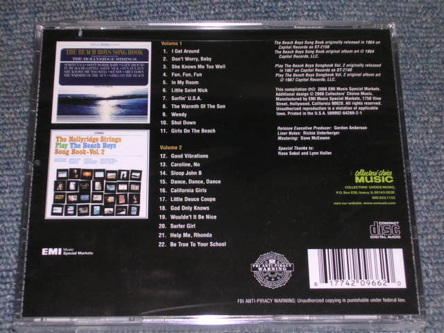 画像: THE HOLLYRIDGE STRINGS - THE BEACH BOYS SONG BOOK VOL.1 & 2 ( 2 in 1 )  / 2008 US ORIGINAL Sealed CD 