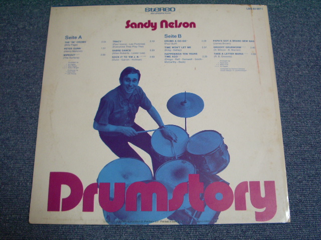 画像: SANDY NELSON - DRUMSTORY    / 1960'S WEST GERMANY Only  ORIGINAL STEREO  LP 