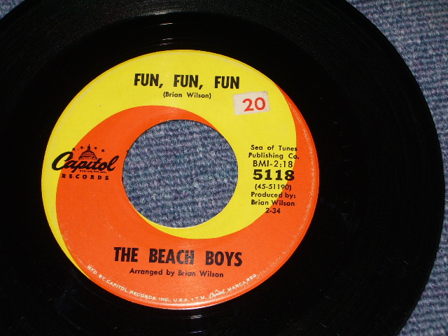 画像: THE BEACH BOYS - FUN FUN FUN (  BRIAN CREDIT ) /  1964 US  Original 7"Single  With PICTURE SLEEVE 