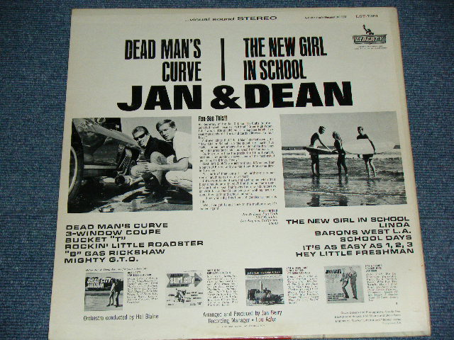 画像: JAN & DEAN - THE NEW GIRL IN SCHOOL / DEAD MAN'S CURVE "COLOR Cover " ( ExEx+/Ex++ )  / 1964 US ORIGINAL STEREO  LP 