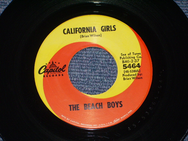 画像: THE BEACH BOYS - CALIFORNIA GIRLS  ( GRAY  LOGO TITLE COVER : STRAIGHT-CUT Cover : MATRIX G4#4/G2 : Ex+/Ex+ ) / 1965 US ORIGINAL 7" SINGLE With PICTURE SLEEVE 