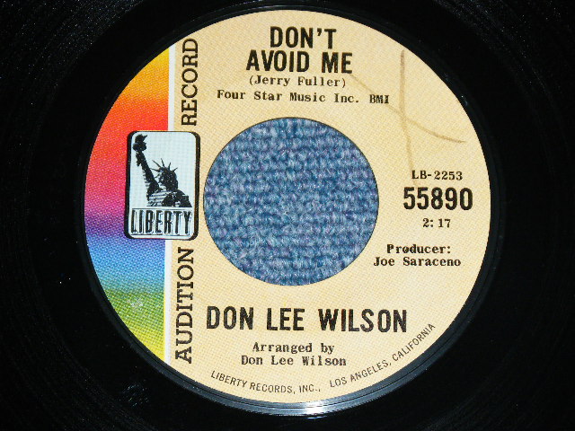 画像: DON LEE WILSON - DON'T AVOID ME ( LIGHT THIN  STYLE LOGO ) ( MINT-/MINT- )  / 1966 US ORIGINAL Audition Lbael Promo 7"SINGLE