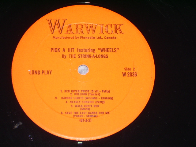 画像: THE STRING-A-LONGS -  PICK A HIT featuring "WHEELS" / 1961 CANADA ORIGINAL Mono  LP 