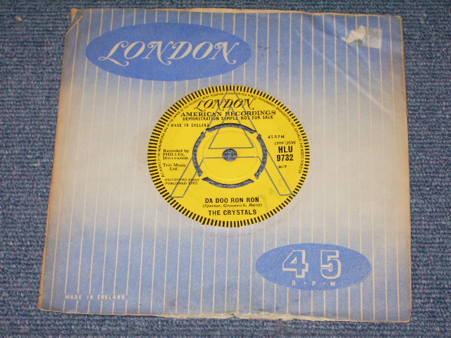 画像1: THE CRYSTALS - DA DOO RON ORN ( UK ) / 1963 UK ORIGINAL "YELLOW LABEL " PROMO  7" SINGLE 