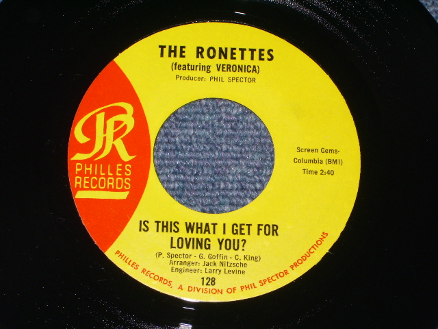 画像: THE RONETTES - IS THIS WHAT I GET FOR LOVING YOU  ( YELLOW LABEL  : MINT )) / 1965 US ORIGINAL 7" SINGLE  With COMPANY SLEEVE