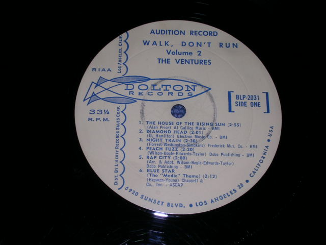 画像: THE VENTURES - WALK DON'T RUN VOL.2  / 1964 US ORIGINAL AUDITION PROMO LP 