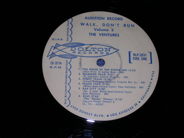 画像: THE VENTURES - WALK DON'T RUN VOL.2  / 1964 US AMERICA ORIGINAL AUDITION "PROMO / AUDITION" STEREO Jacket + MONO Record  LP 