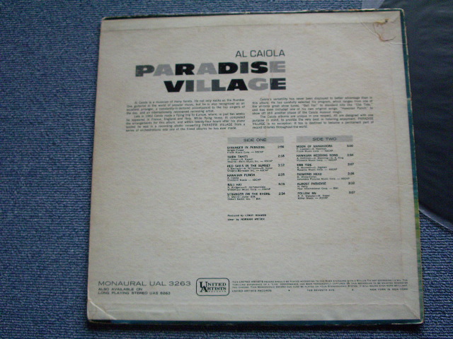 画像: AL CAIOLA - PARADISE VILLAGE / 1963 US ORIGINAL MONO LP  