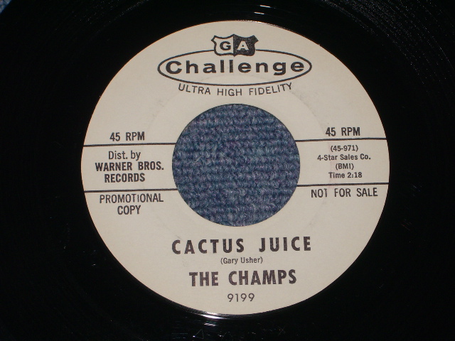 画像1: THE CHAMPS - CACTUS JUICE / 1963 US ORIGINAL White Label Promo 7" Single 