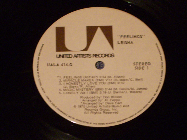 画像: LEISHA ( THE VENTURES ) - FEELINGS ( Ex/Ex+++) / 1975 CANADA ORIGINAL LP BB PUNCH HOLE