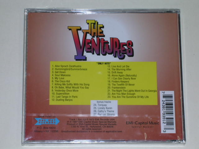 画像: THE VENTURES - ONLY HITS ( 2 in 1+ BONUS TRACK ) / 1997 US SEALED   CD 