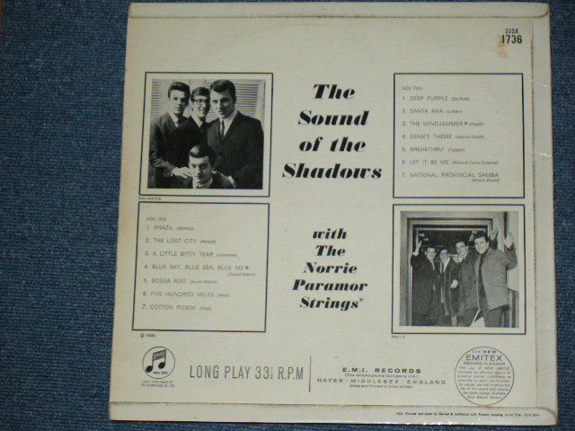 画像: THE SHADOWS - THE SOUND OF THE SHADOWS ( Ex+/Ex+++  ) / 1965 UK ORIGINAL "BLUE Columbia " Label MONO LP 