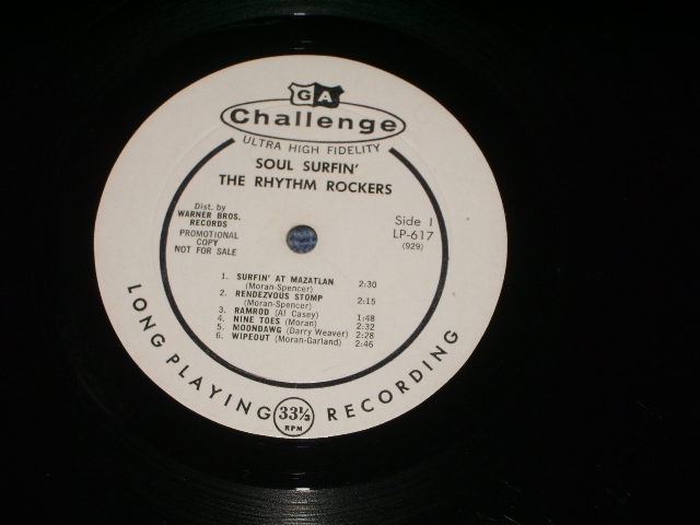 画像: RHYTHM ROCERS - SOUL SURFIN' / 1963 US ORIGINAL White Label Promo MONO LP 