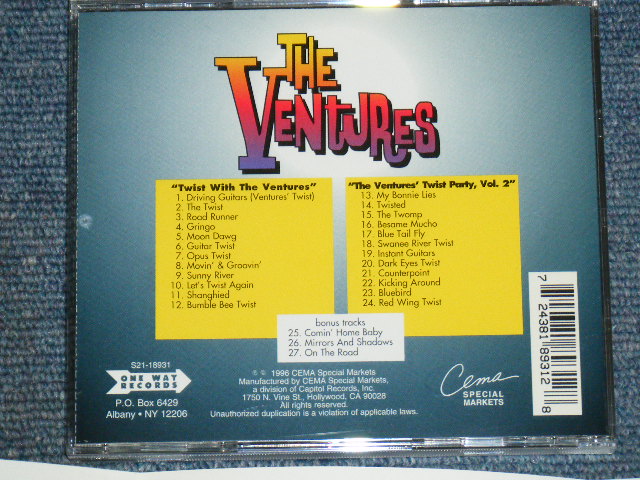 画像: THE VENTURES - TWIST WITH + TWIST PARTY VOL.2 ( 2 in 1+ BONUS TRACK ) / 1996 US ORIGINAL Used CD 