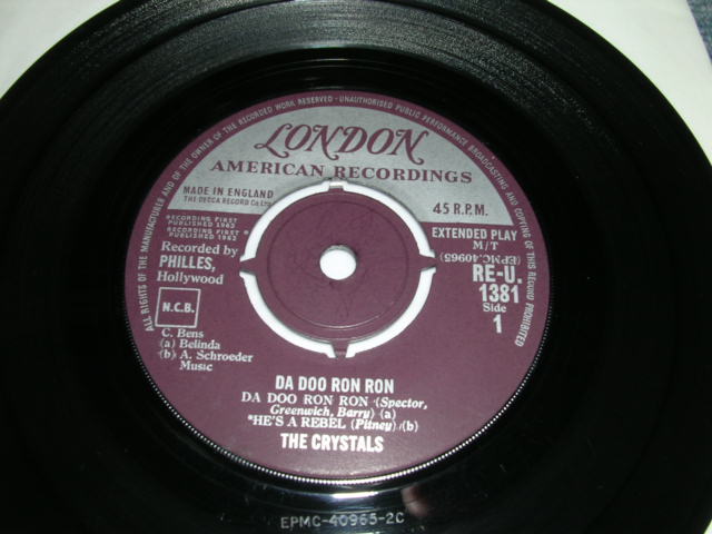 画像: THE CRYSTALS - DA DOO LON LON ( With Autographed Signed by "DARLEN LOVE")  / 1934 UK ORIGINAL 7" EP