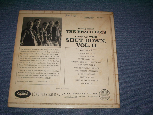 画像: The BEACH BOYS - SHUT DOWN VOLUME 2 ( Ex+,Ex-/Ex- ) / 1964 UK ORIGINAL MONO   LP
