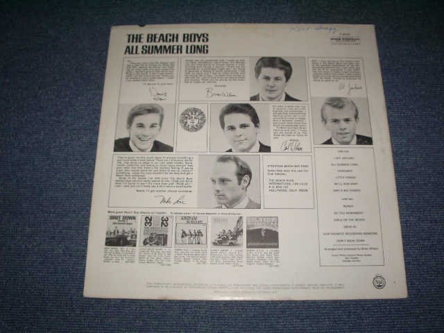 画像: The BEACH BOYS - ALL SUMMER LONG  ( "DON'T BACK DOWN" Ex++,Ex+/Ex+++ ) / 1964 US ORIGINAL MONO LP