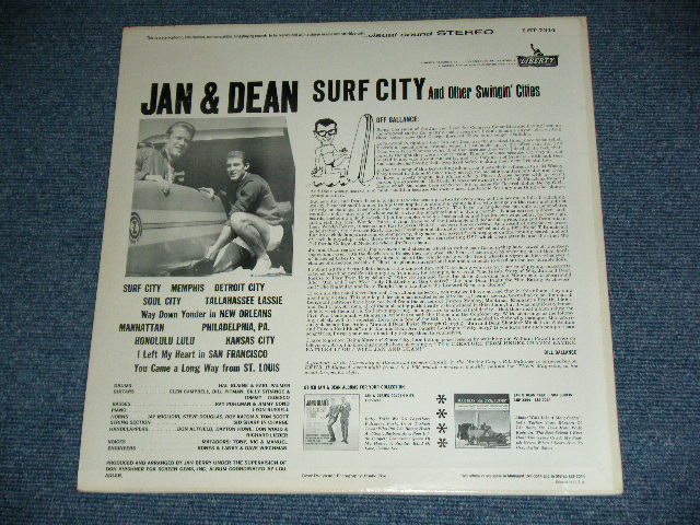 画像: JAN & DEAN - SURF CITY (Ex+/Ex++ Looks:Ex-  B-1:Ex) / 1963 US AMERICA ORIGINAL STEREO Used LP 