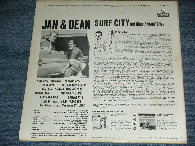 画像: JAN & DEAN - SURF CITY ( Ex+/Ex+ )  / 1963 US ORIGINAL STEREO  LP 
