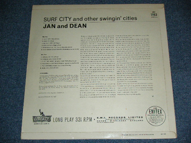 画像: JAN & DEAN - SURF CITY ( Ex+++/MINT-,Ex+++ )  / 1963 UK ORIGINAL MONO LP 