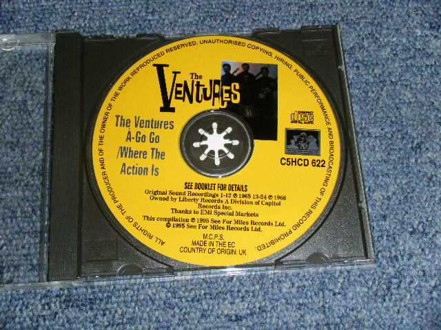 画像: THE VENTURES -  A GO-GO + WHERE THE SCTION IS ( 2 in 1 )/ 1995  UK& EU Used CD 