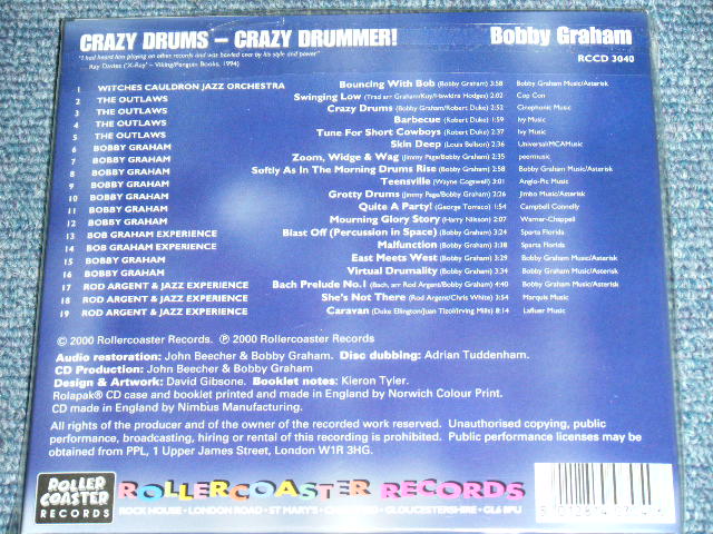 画像: BOBBY GRAHAM &  V.A.( OUTLAWS ROD ARGENT etc...) - CRAZY DRUMS/CRAZY DRUMMER / 2000 UK  ORIGINAL Brand New CD 