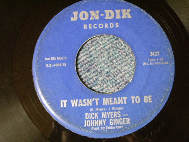 画像: DICK MYERS & JOHNNY GINGER  (THE VENTURES) - BABY IF YOU LEAVE ME / US ORIGINAL 7"SINGLE 