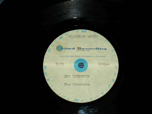 画像1: THE VENTURES  - THE INTRUDER   ( DIFFERENT MIX on  SAME  ALBUM VERSION ) / US ORIGINAL TEST PRESS : ACETATE  10" Single 