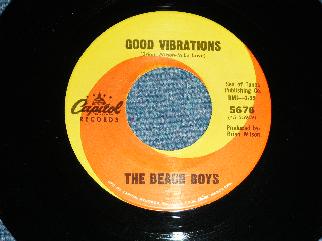 画像: THE BEACH BOYS - A) GOOD VIBRATIONS  B)  LET'S GO AWAY FOR AWHILE  ( MATRIX F1 / G2  : DIE-CUT PS ) / 1966 US AMERICA ORIGINAL Used 7" SINGLE With PICTURE SLEEVE 