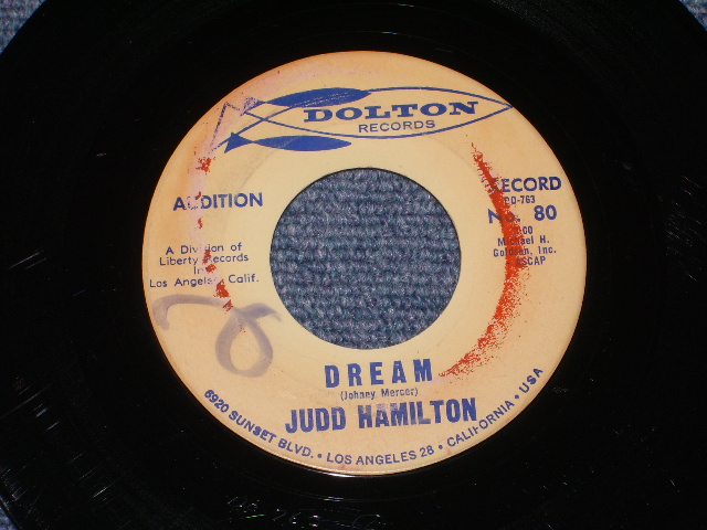 画像1: JUDD HAMILTON  ( BACKING  by THE VENTURES ) - DREAM / 1963 US ORIGINAL PROMO 7"45's Single