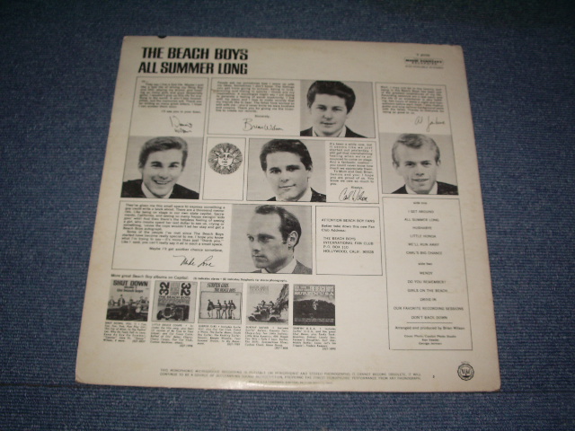 画像: The BEACH BOYS - ALL SUMMER LONG  ( "DON'T BREAK DOWN" Ex/Ex- ) / 1964 US ORIGINAL MONO LP