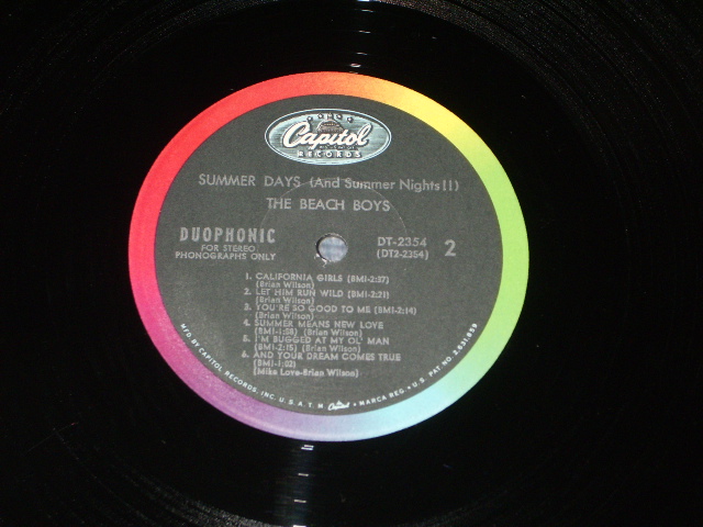 画像: The BEACH BOYS -SUMMER DAYS  ( Ex/Ex+++ : Matrix #  X-6/B-2 ) / 1965 US ORIGINAL STEREO DUOPHONIC Credit  LP