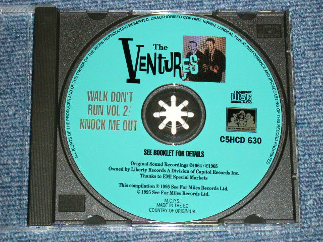 画像: THE VENTURES - WALK DON'T RUN VOL.2 + KNOCK ME OUT  ( 2 in 1: Ex+++/MINT )/ 1995 UK& EU Used  CD 