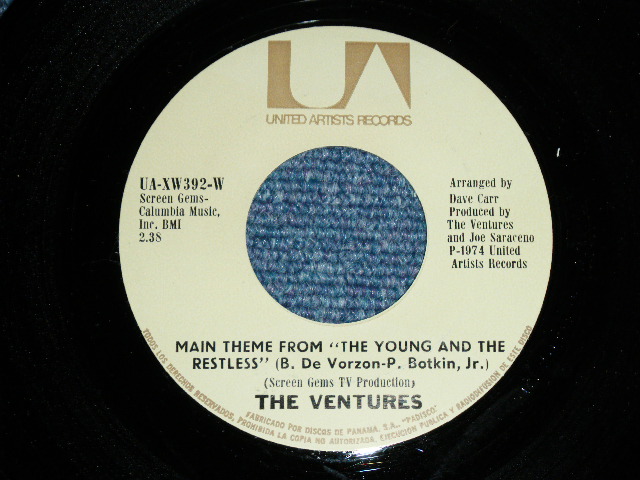 画像: THE VENTURES - MAIN THEME FROM "THE YOUNG AND THE RESTLESS "/ 1974 PANAMA  ORIGINAL 7" SINGLE 