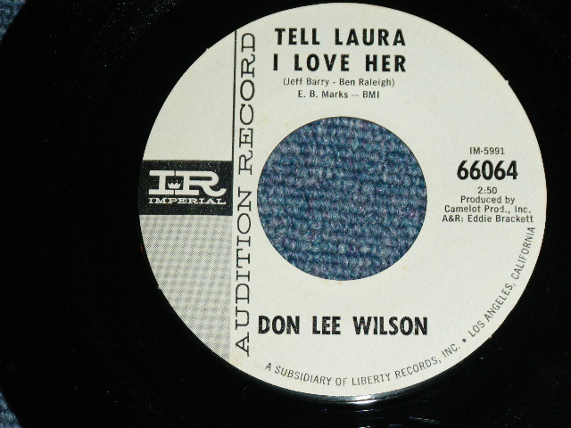 画像1: DON LEE WILSON -  TELL .LAULA I LOVE HER ( FAT LOGO STYLE / Ex++/Ex+ )  / 1964 US ORIGINAL White  Label Promo 7"SINGLE