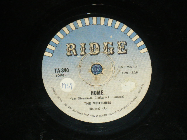 画像: THE VENTURES - WALK DON'T RUN : HOME / 1960s SOUTH AFRICA  ORIGINAL 78rpm SP 