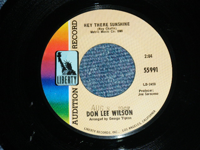 画像1: DON LEE WILSON -  BEHIND THESE STAINED GLASS WINDOWS  ( SMALL STYLE LOGO : WOL :  MINT-/MINT-)  / 1967 US ORIGINAL Audition Lbael Promo 7"SINGLE