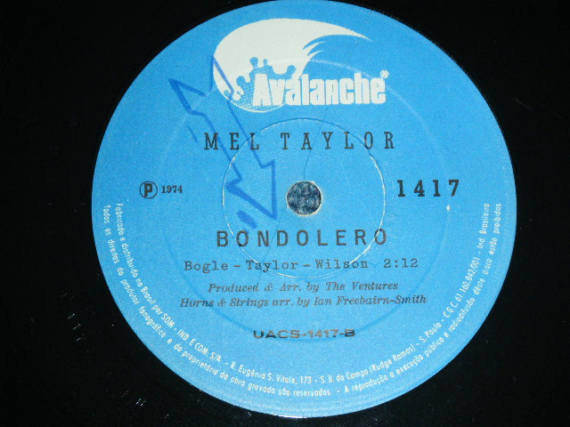 画像: MEL TAYLOR of The VENTURES - DIAMOND ARE FOEVER  / 1970's BRAZIL  ORIGINAL 7"SINGLE