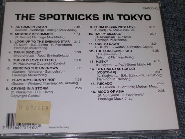 画像: THE SPOTNICKS - IN TOKYO / 1990 SWEDEN Original Used  CD 