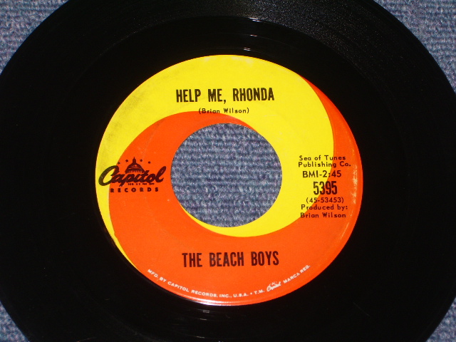 画像: THE BEACH BOYS - HELP ME,RHONDA   ( : MATRIX P5/P5 : STRAIGHT LISTING TITLE on LABEL: MINT-/Ex++ ) / 1965 US ORIGINAL 7" SINGLE With PICTURE SLEEVE 