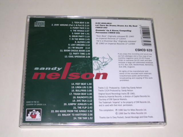 画像: SANDY NELSON - PLAYS TEEN BEAT + HE'S A DRUMMER BOY ( 2 in 1 ) / 1996 UK ORIGINAL SEALED  CD 
