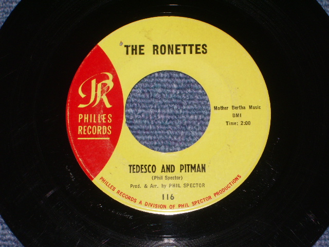 画像: THE RONETTES - BE MY BABY (YELLOW LABEL) (Ex+/Ex+)/ 1963 US AMERICA ORIGINAL Used 7" SINGLE 
